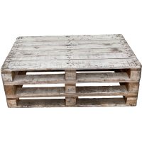 Houten palletbank tafel